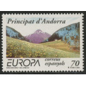 Lot n°40- 257-**-Montagne gauche et droite avec nuage bleuté
