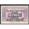 Lot n°18- Maury 25A-**-Surcharge élection septembre 1933 - Double surcharge dont une renversée 
