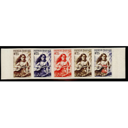 Lot n°4- 2-**-Essai de couleur en bande de 5 