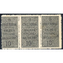 N°011- CP3 -** - Variété de piquage - 1 étroit, 1 large, 1 normal se tenant- Manque 2 perforations verticales sur les 3 timbres
