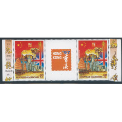  Paire avec vignette PA 342A ** - Nouvelle Calédonie