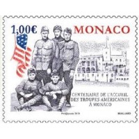 Centenaire de l'accueil des troupes américaines à Monaco A.GERBER Philatélie Timbre de France - Colonies - Dom tom