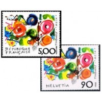 1988 - Emission commune France - Suisse A.GERBER Philatélie Timbre de France - Colonies - Dom tom