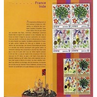 2003 - Emission commune France - Inde - Pochette A.GERBER Philatélie Timbre de France - Colonies - Dom tom
