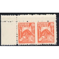 TUN111 - 252a - ** - Paire non dentelée au milieu 