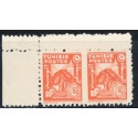 TUN111 - 252a - ** - Paire non dentelée au milieu 