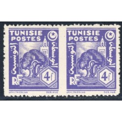 TUN118 - 261 - ** - Paire non dentelée au milieu 