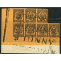 TUN008 - 19 - Obl - Essai d'Octobre 1888 double impression et griffe annulé 7 TP 