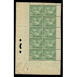 TUN059 - 76 - ** - Bloc de 10 provenant de feuille pour confection de carnet 